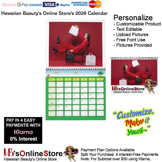 Hawaiian Beauty's Online Store (HB's Online Store) Kalender