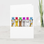 Hawaiian Bedankt Mahalo Cartoon Cats (Voorkant)