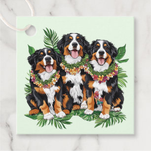 Hawaiian Berner Sennenhonden Bloem Lei Bedankjes Labels