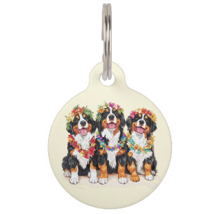 Hawaiian Berner Sennenhonden Bloem Lei Huisdierpenning