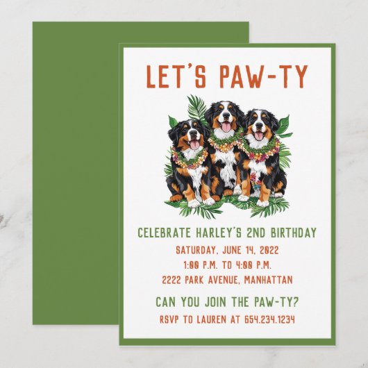 Hawaiian Berner Sennenhonden Bloem Lei Kaart