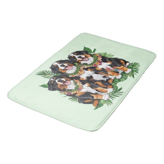 Hawaiian Bernese Mountain Dogs Flower Lei Badmat (Gekanteld)