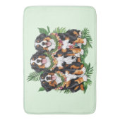 Hawaiian Bernese Mountain Dogs Flower Lei Badmat (Voorkant Verticaal)