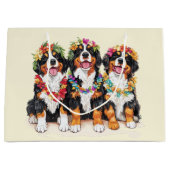 Hawaiian Bernese Mountain Dogs Flower Lei Groot Cadeauzakje (Voorkant)