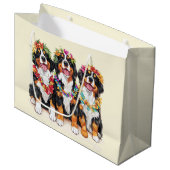 Hawaiian Bernese Mountain Dogs Flower Lei Groot Cadeauzakje (Voorkant Gekanteld)