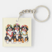 Hawaiian Bernese Mountain Dogs Flower Lei Sleutelhanger (Achterkant)