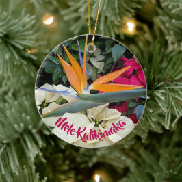 Hawaiian Bird of Paradise Floral Holiday Keramisch Ornament
