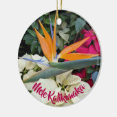 Hawaiian Bird of Paradise Floral Holiday Keramisch Ornament (Links)