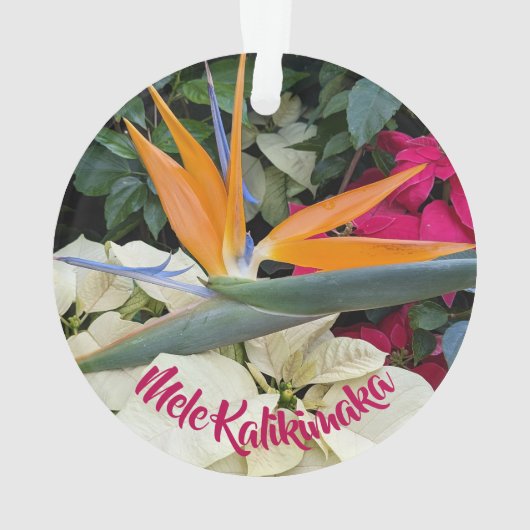 Hawaiian Bird of Paradise Floral Holiday Ornament (achterkant)