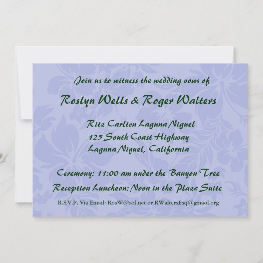 Hawaiian Bird of Paradise Invitation Kaart (Achterkant)