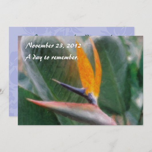 Hawaiian Bird of Paradise Invitation Kaart (Voorkant / Achterkant)