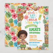 Hawaiian Birthday Boy Uitnodiging (Voorkant / Achterkant)