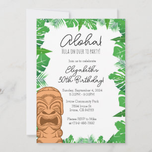 Hawaiian Birthday Invitation Sjabloon Kaart