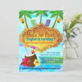 Hawaiian Birthday Invitations Kaart (Staand voorkant)