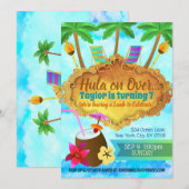 Hawaiian Birthday Invitations Kaart (Voorkant / Achterkant)