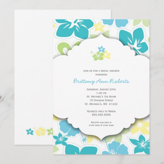 Hawaiian Birthday Party of Vrijgezellenfeest Uitno Kaart (Voorkant / Achterkant)