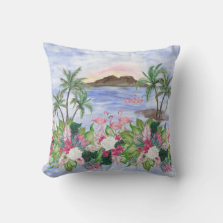 Hawaiian Bliss: Patroon van tropische Waterverf Kussen
