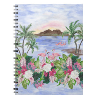 Hawaiian Bliss: Patroon van tropische Waterverf Notitieboek