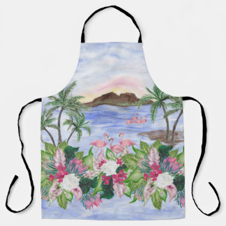 Hawaiian Bliss: Patroon van tropische Waterverf Schort