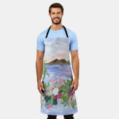 Hawaiian Bliss: Patroon van tropische Waterverf Schort (Gedragen)