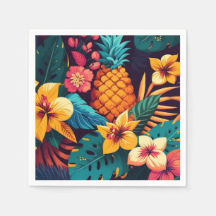 Hawaiian blossom tropisch floranje patroon servet