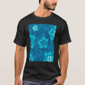 Hawaiian Blue Hibiscus Flower Tropical Floral T-shirt (Voorkant)