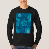 Hawaiian Blue Hibiscus Flower Tropical Floral T-shirt (Voorkant)