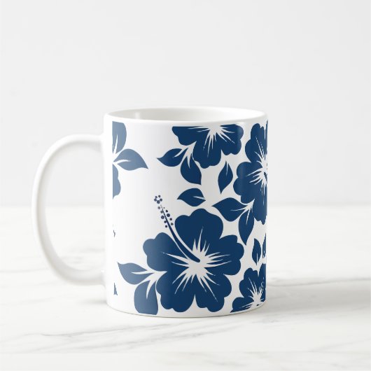Hawaiian Blue Hibiscus Flowers Koffiemok (Links)