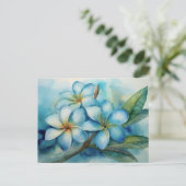 Hawaiian Blue Plumeria Briefkaart (Staand voorkant)