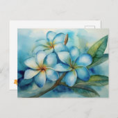 Hawaiian Blue Plumeria Briefkaart (Voorkant / Achterkant)