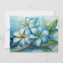 Hawaiian Blue Plumeria Briefkaart