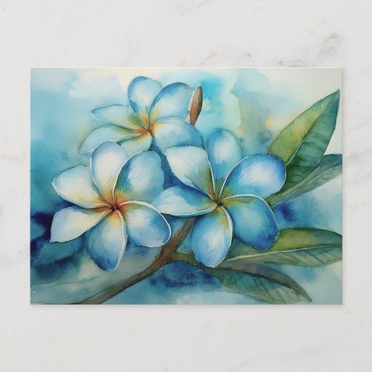 Hawaiian Blue Plumeria Briefkaart (Voorkant)