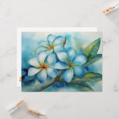 Hawaiian Blue Plumeria Kaart (Voorkant / Achterkant in situ)