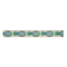 Hawaiian Blue Tropical Pineapples Ribbon