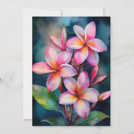 Hawaiian Blush Plumeria Feestdagenkaart