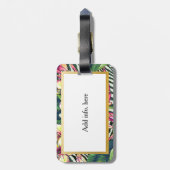 Hawaiian Bold Plumeria Bright Floral gepersonalise Bagagelabel (Achterkant verticaal)