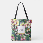 Hawaiian Bold Plumeria Floral gepersonaliseerd Tote Bag (Achterkant)
