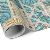 Hawaiian Botanical Blues Wrapping Paper Roll Cadeaupapier (Rol Hoek)