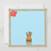 Hawaiian Boy Luau Square Birthday Invitation Kaart (Achterkant)