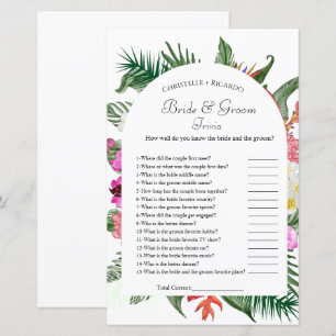 Hawaiian bruid & bruidegom trivia vrijgezellenfees