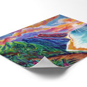 Hawaiian Bultrug Whale Breaching bij zonsondergang Poster (Hoek)