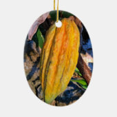 Hawaiian Cacao Pod Keramisch Ornament (Achterkant)