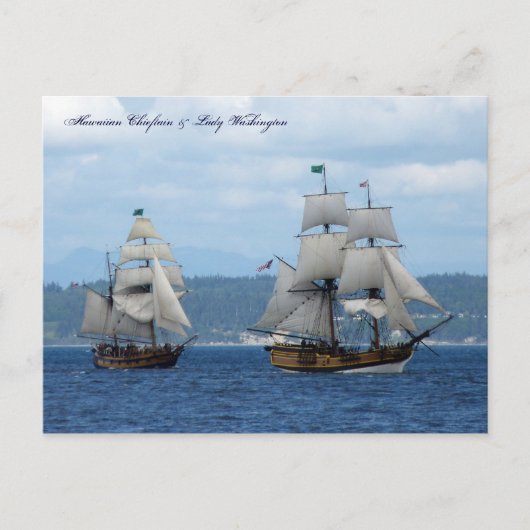 Hawaiian Chieftain & Lady Washington Briefkaart (Voorkant)