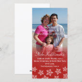 Hawaiian Christmas Hibiscus Sneeuwvlok Fotokaart Feestdagenkaart (Voorkant / Achterkant)