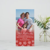 Hawaiian Christmas Hibiscus Sneeuwvlok Fotokaart Feestdagenkaart (Staand voorkant)