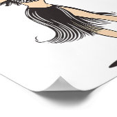 Hawaiian Christmas Hula Rok Meisje Santa Hat Mele Poster (Hoek)