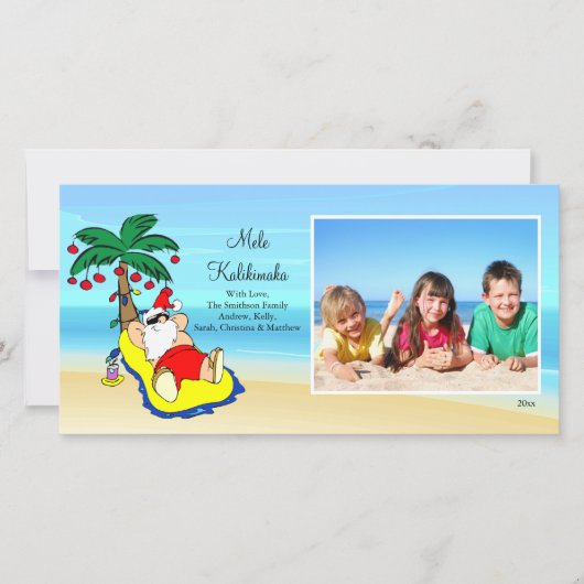 Hawaiian Christmas Kerstkaart. Feestdagenkaart (Voorkant)