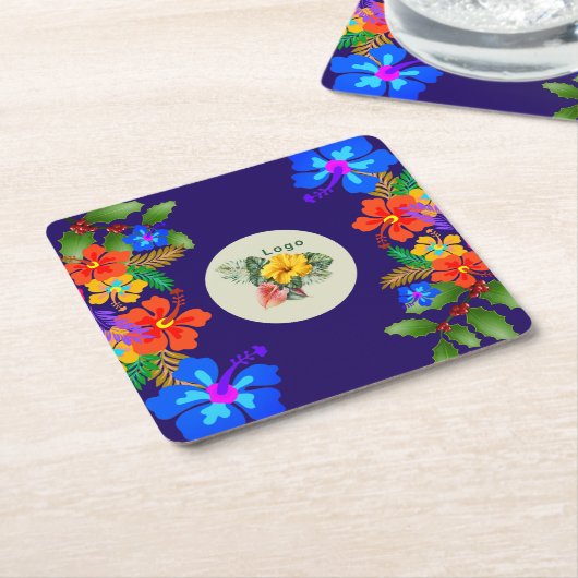 Hawaiian Christmas Logo Template Party Coaster Kartonnen Onderzetters (Schuin)