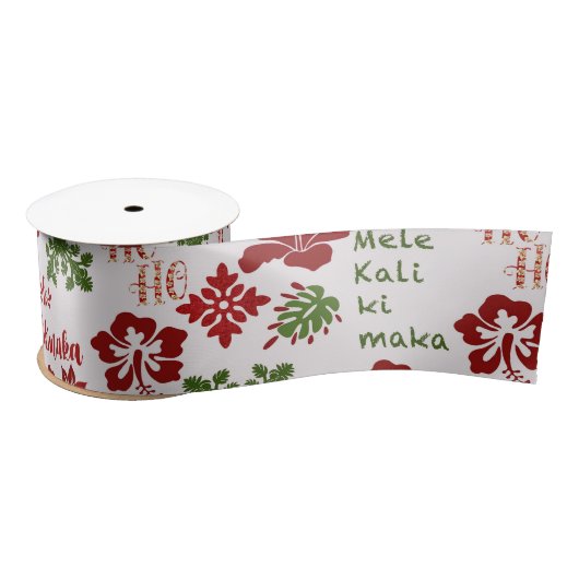 Hawaiian Christmas - Mele Kalikimaka 1 Satijnen Lint (Spoel)