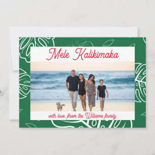 Hawaiian Christmas Mele Kalikimaka aanpasbaar Feestdagenkaart